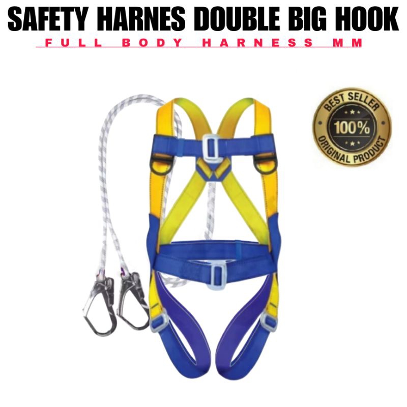 BODY HARNESS FULL BODY | SAFETY HARNESS / FULL BODY HARNESS LANYARD DOUBLE BIG HOOK MM SAFETY