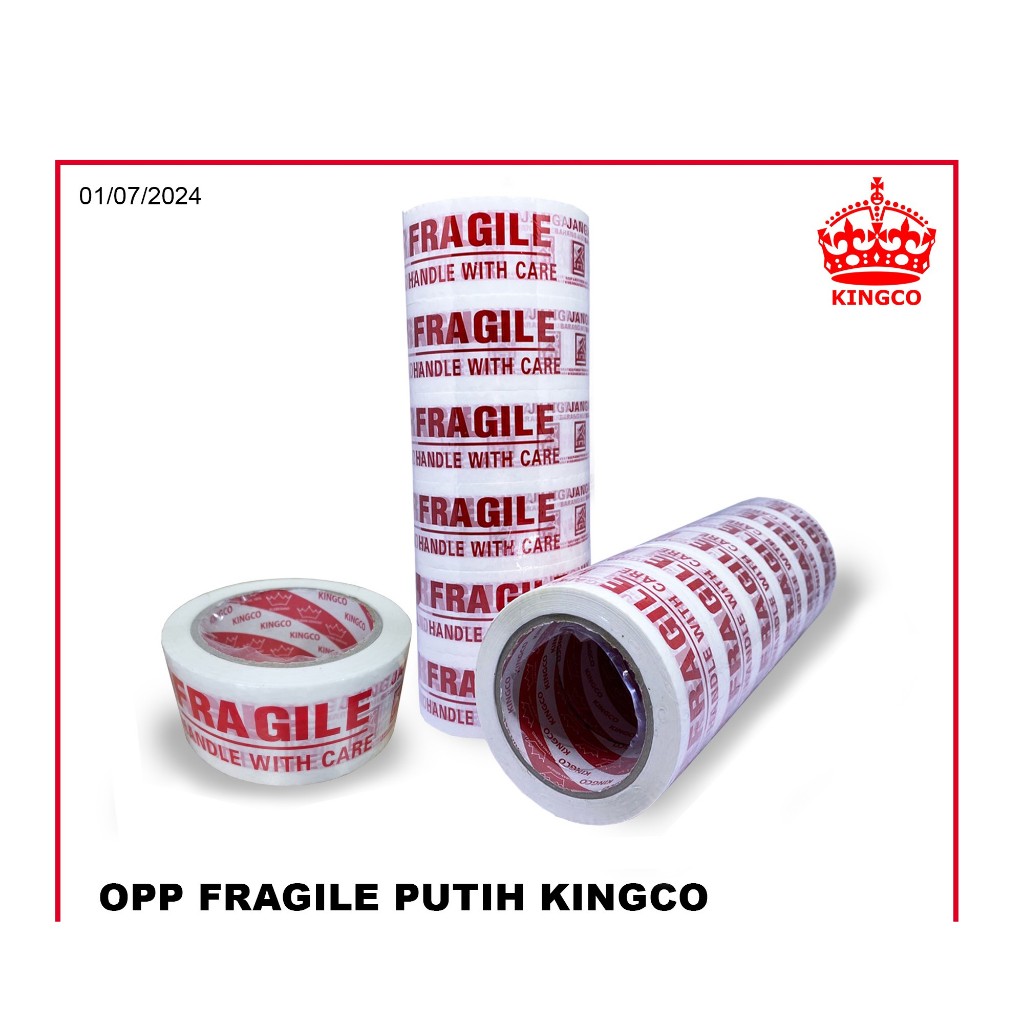 

OPP/LAKBAN KINGCO FRAGILE/AWAS PECAH PUTIH 48MM
