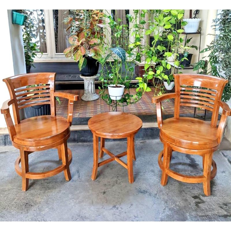 Kursi Set Teras Cantik Kursi Teras Minimalis Kursi Teras Aesthetic Kayu Jati Original