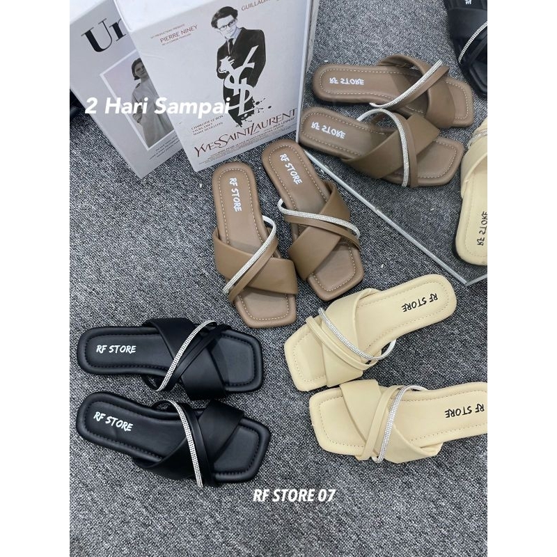 RF STORE ~ Aqila Series Sandal Wanita Sendal Teplek Terbaru Flat