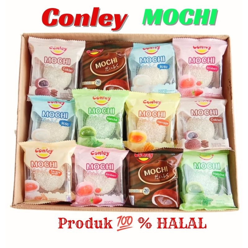 

CONLEY MOCHI JEPANG 10pcs x 30gr RASA COKLAT SUSU STROBERI MACHA KACANG TANAH MANGGA