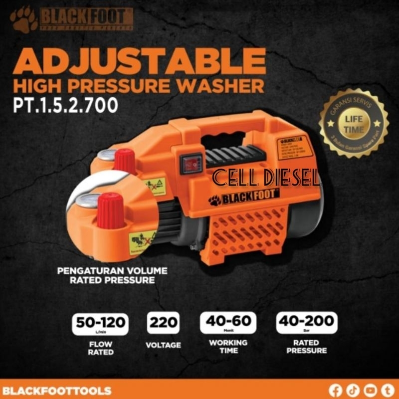 Mesin Steam Listrik Cuci Mobil Motor Ac BLACKFOOT 120 Bar