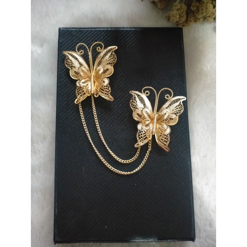 bros jogja kupu kupu susun 2 emas,perak,tembaga  handmade