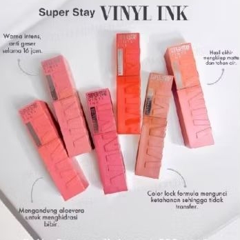 GREAT SALE SUPERSTAY VINYL MATTE MAYBELLINE Lipcream Lipstik transferproof tahan lama