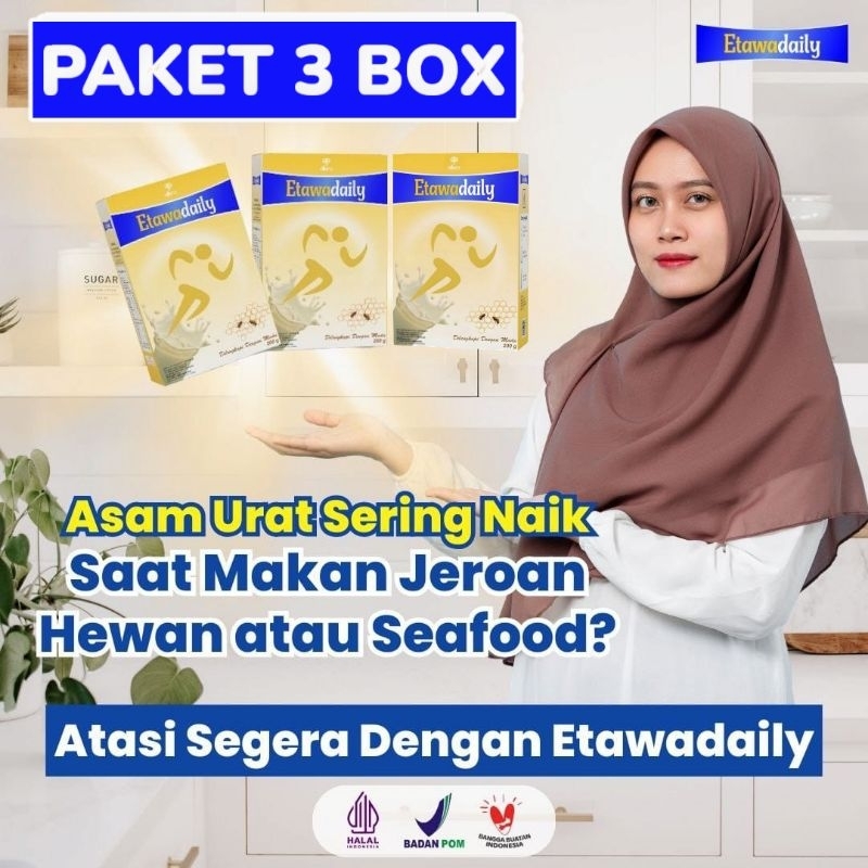 

Etawadaily Susu Kambing Solusi Asam Urat dan Nyeri Sendi - 3 Box Etawa Daily