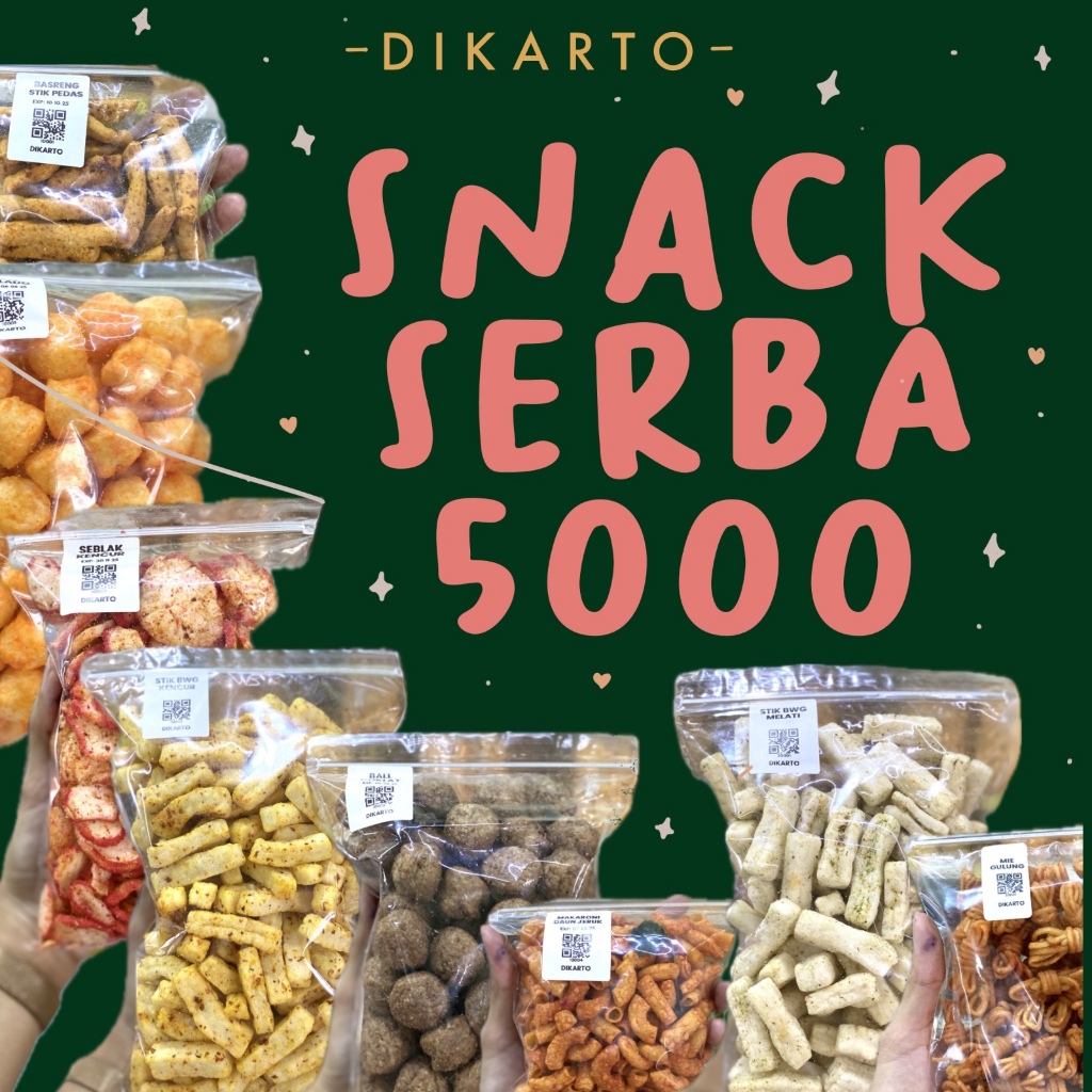 

DIKARTO - Snack Cemilan Serba 5000 pack zip 80gr - 100gr