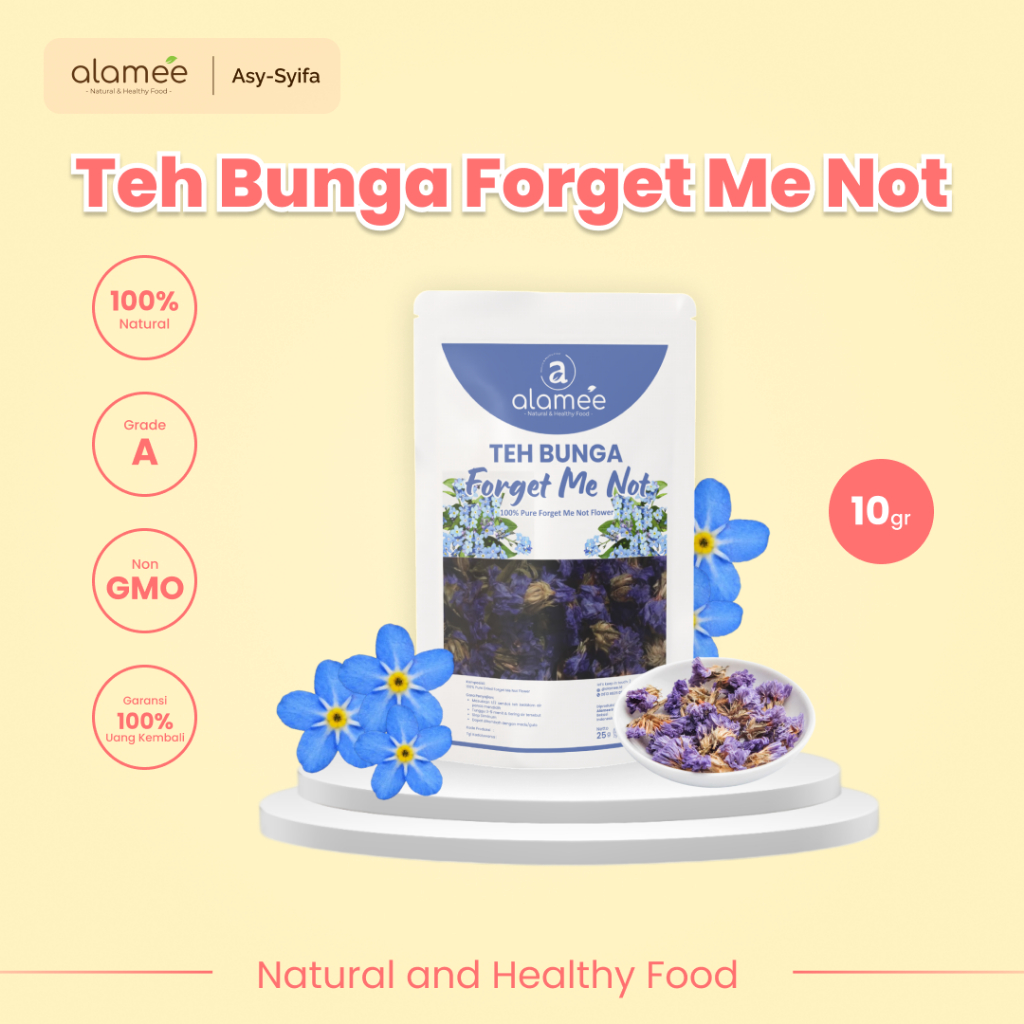 

ALAMEE Teh Bunga Forget Me Not Flower Tea Organik Kering Dried Siap Seduh Minum 10g