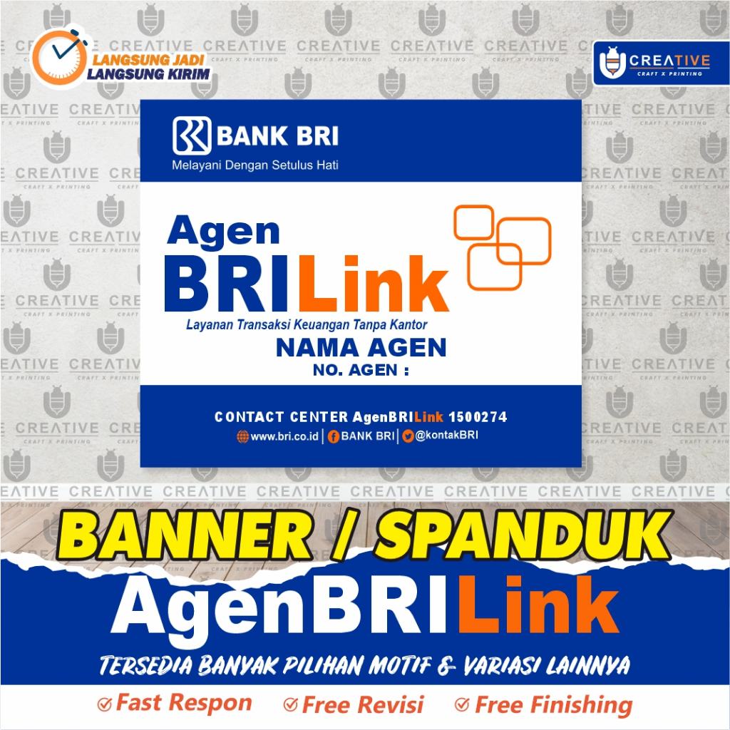 Spanduk Banner Meja / Etalase / Dinding Agen BRILink