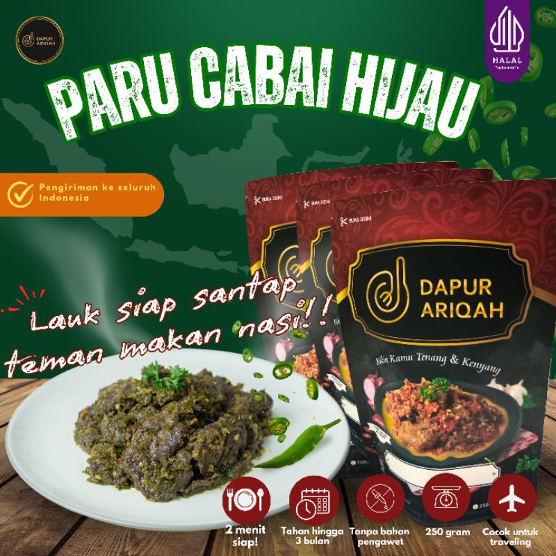 

Dapur Ariqah | Paru Cabe Ijo | Paru setengah kering | Empuk | teman makan nasi