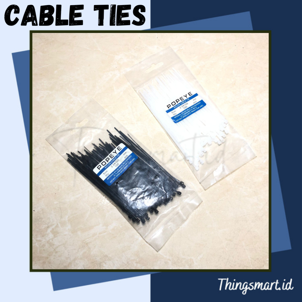 Kabel Ties Cable Ties Putih Hitam Ukuran 10cm 15cm 20cm 25cm 30cm Harga 1Pack Isi 100pcs Bukan Satua