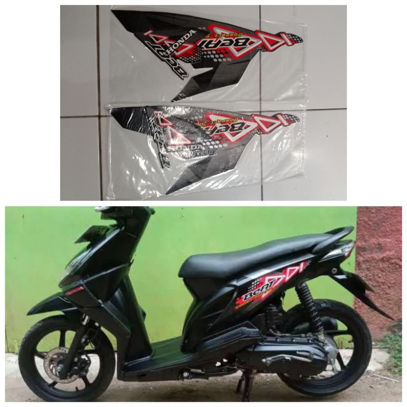 Sticker striping honda beat karbu 2010 hitam / Lis striping beat karbu hitam 2010