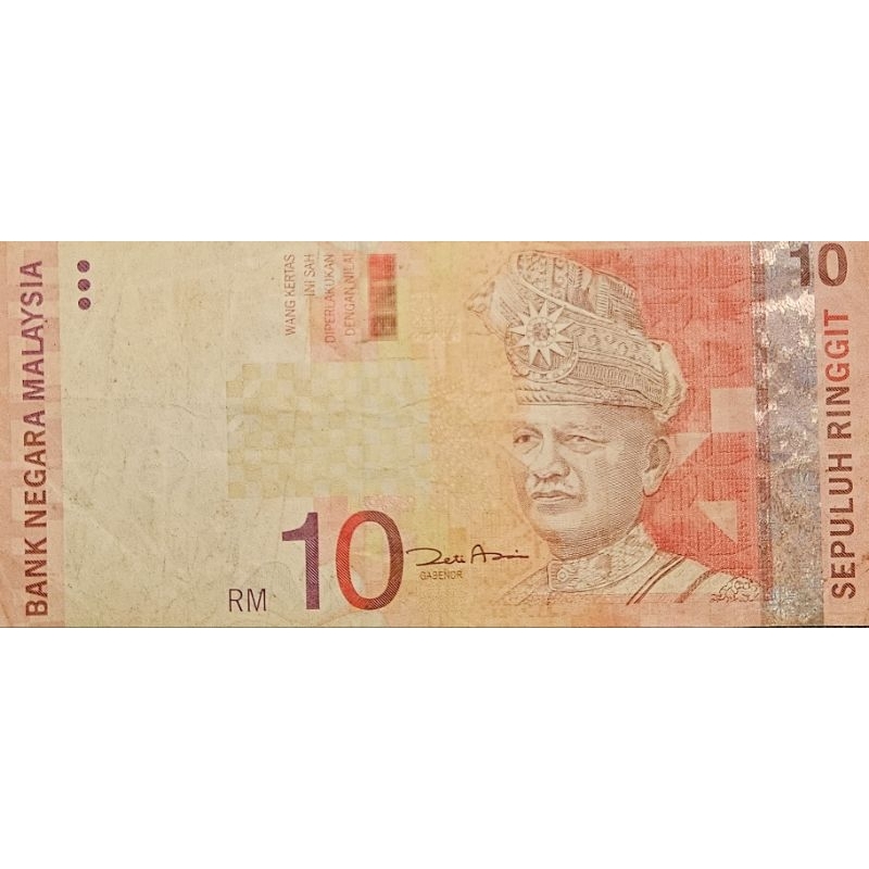 Uang Asing Malaysia 10 Ringgit Original 100% Utuh Tidak ada yang sobek Renyah Bagus Utuh