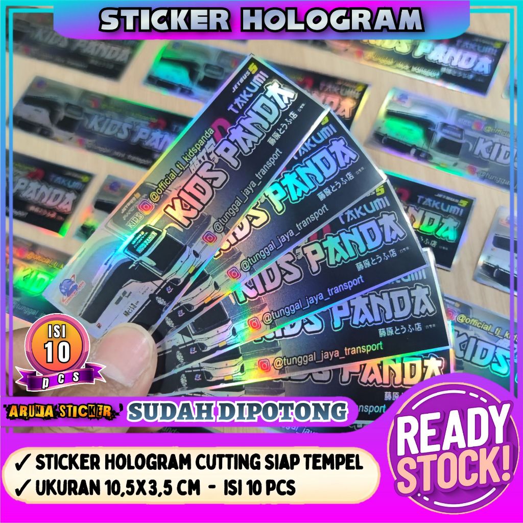 

10 pc Sticker Bus Kids Panda Takumi Hologram Panjang SUDAH DIPOTONG Tinggal Tempel Stiker Piano