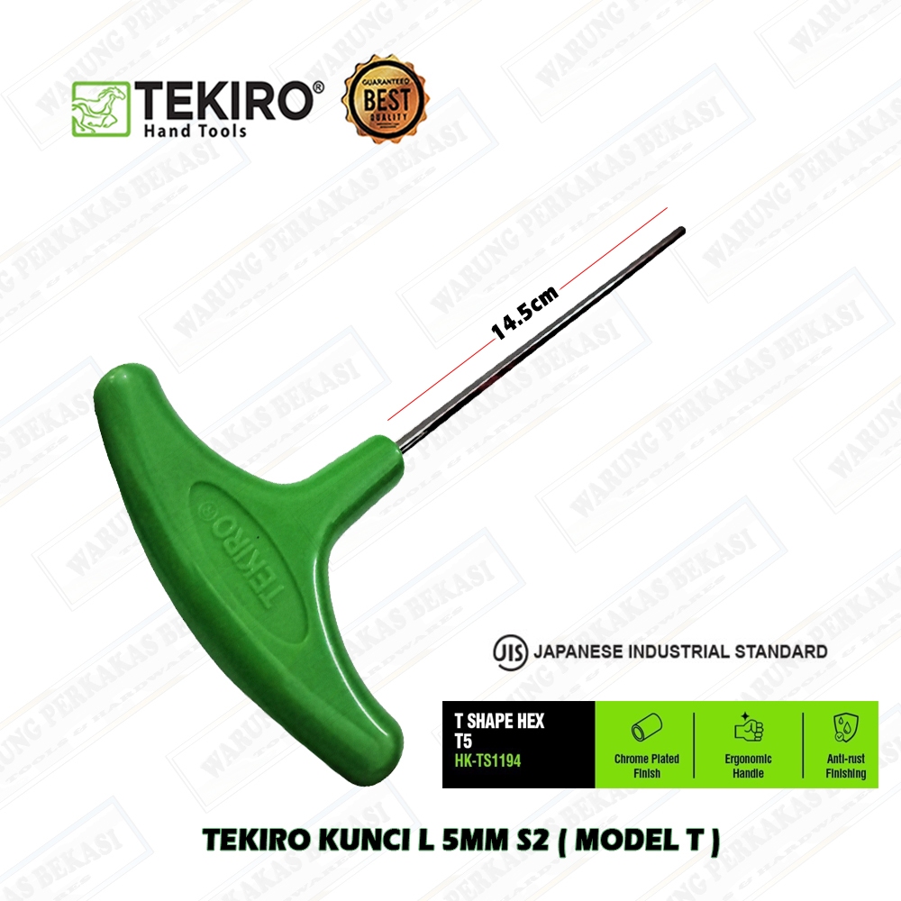 TEKIRO T TYPE Kunci L 5 Mm - Kunci L Panjang - Satuan Model T 5mm
