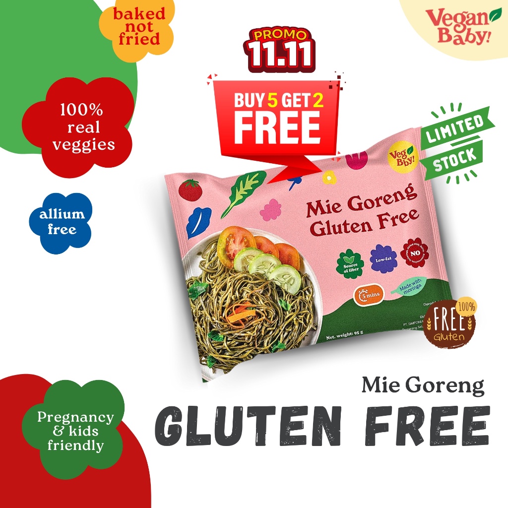 

[Clearance SALE] 47% OFF Vegan Baby Mie Goreng Gluten Free Noodle Vegetarian Sehat Rendah Kalori Allium Free