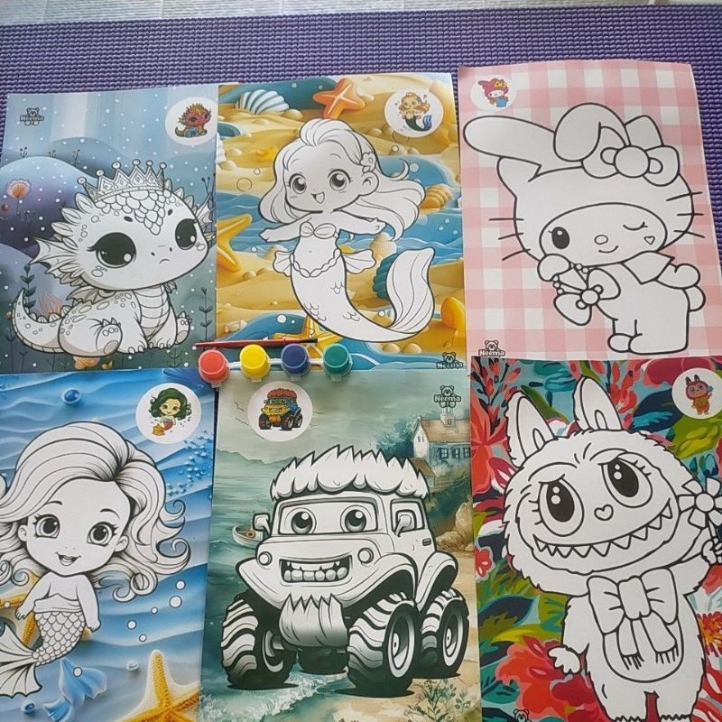 

(6pcs)MEWARNAGAMBARDENGANCATAIR/KREATIFUNTUKANAKTK