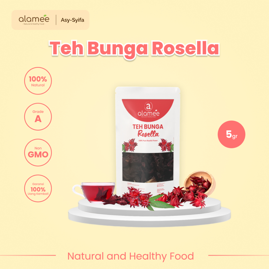 

ALAMEE Teh Bunga Rosella Tea Siap Saji Seduh Sehat Organic Organik Herbal Alami Teh Seduh 5gr