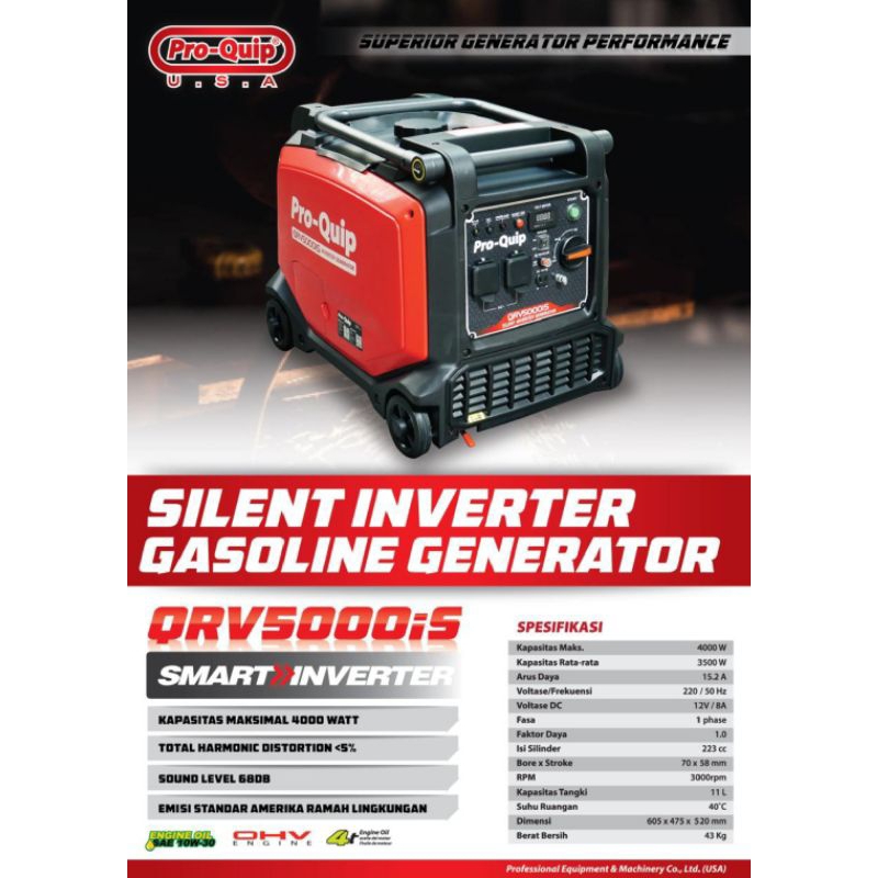 Genset Proquip Silent Inverter 4000 Watt QRV5000IS / Generator Silent Inverter 4000 Watt PROQUIP QRV