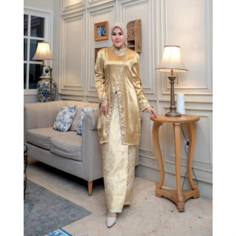 Set Baju Kurung Melayu Rok Songket / Baju Kurung Payet Belah / Kebaya Modern