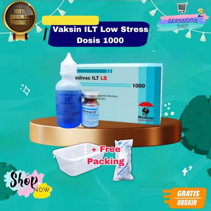 Vaksin ILT LS Low Stress Dosis 500 dan 1000 Ekor Mencegah Gangguan Pernafasan Akut Ayam Bebek Unggas