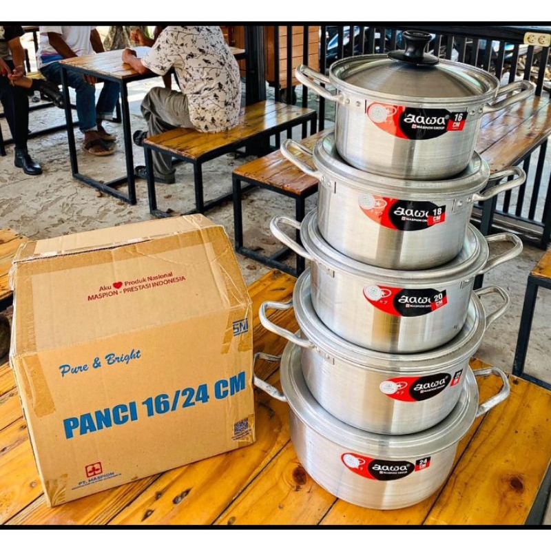 PANCI SET JAWA MASPION isi 5 ukuran 16-24cm PANCI STAINLESS