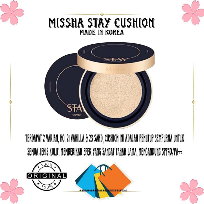 READY STOCK MISSHA STAY CUSHION SPF40/PA++ ORIGINAL KOREA/misshacushion/misshakorea/stay cushion