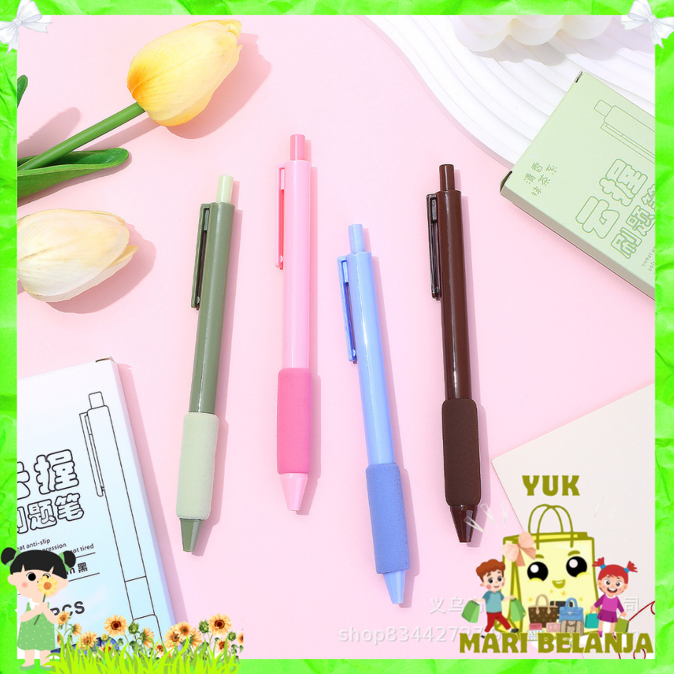 

YMB Pulpen Mekanik 0.5mm Set Isi 4 Pcs Motif Polos Warna Pastel Dengan Bantalan Pena Empuk Set Pena Gel 0.5mm Lucu Pulpen Gel 4IN1 Warna Hitam Bolpoint Tinta Gel Cair 4 Pcs Journaling Pen Alat Tulis