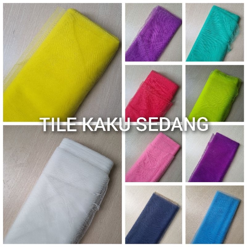 Kain Tile Kaku Sedang Kain Dekorasi Hampers Kain Tulle Polos