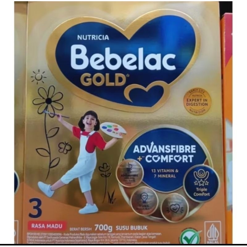 bebelac 3 gold 700gr vanilla madu free lunchbox