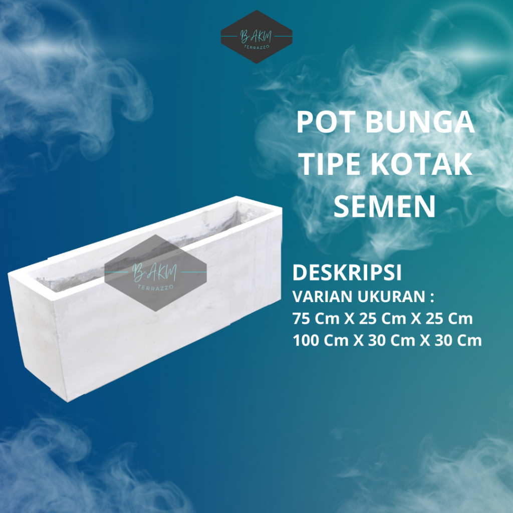 BAK AIR KAMAR MANDI | TERRAZZO POT BUNGA MINIMALIS | POT TERASO MURAH | POT BUNGA TIPE KOTAK SEMEN