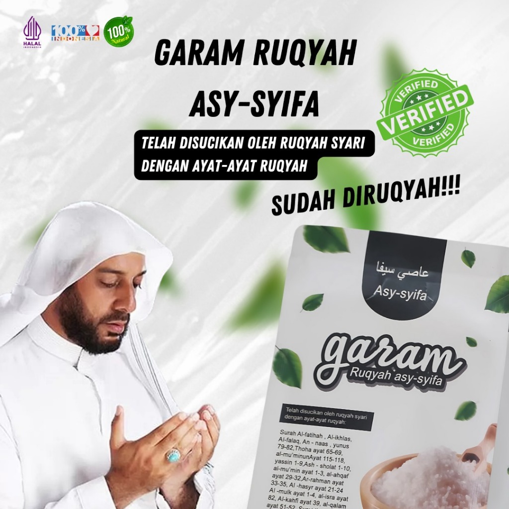 

Paket Garam Ruqyah Asy-Syifa | Membuang Aura Negatif - Isi 3 bungkus
