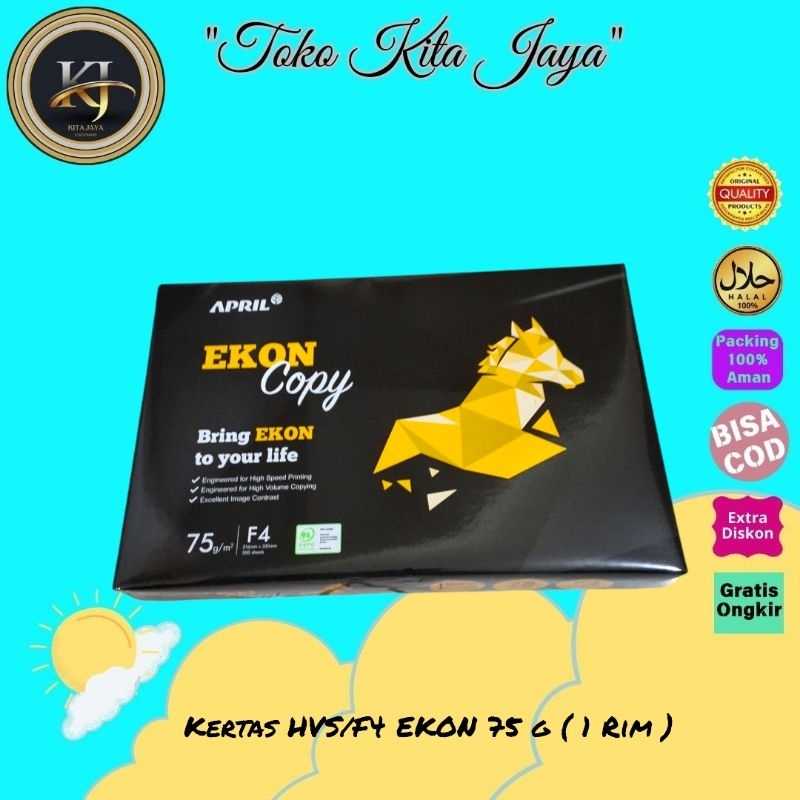 kertas HVS/F4 EKON 75 gsm ( 1 Rim )