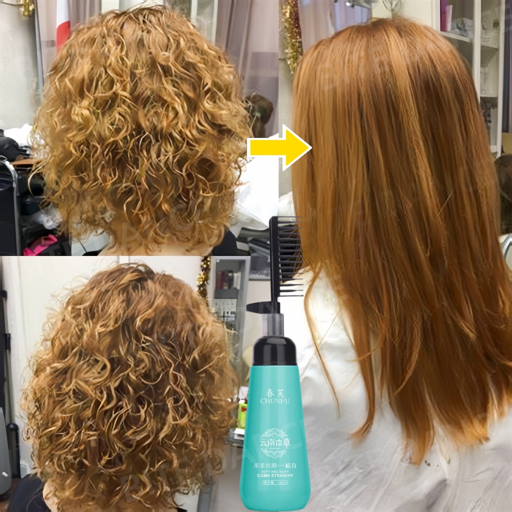 Cream pelurus rambut Pelurus rambut permanen tanpa catok rambut lurus permanen alami Pria dan wanita