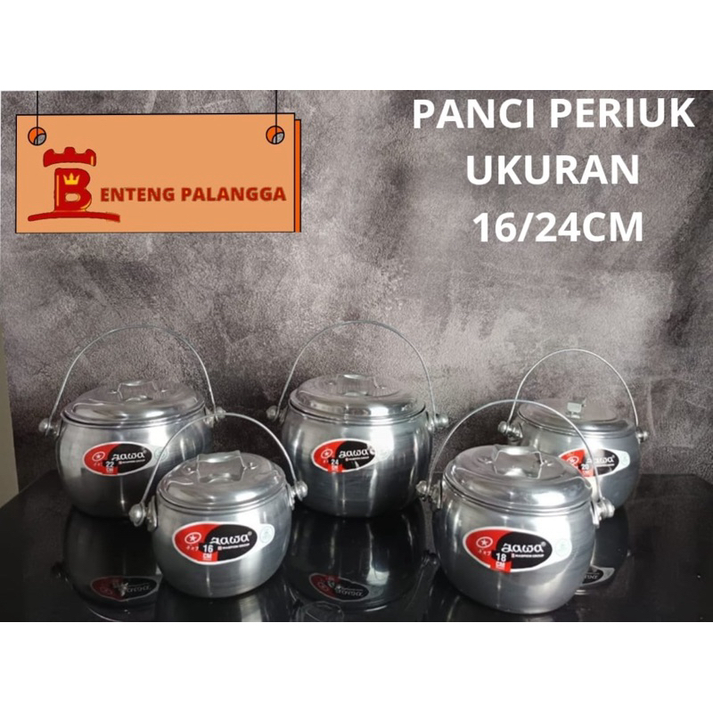 Panci Periuk Jawa 5 Set / Untuk Nasi Liwet / Tempat Nasi / Terdapat Ukuran 16cm, 18cm, 20cm, 22cm da