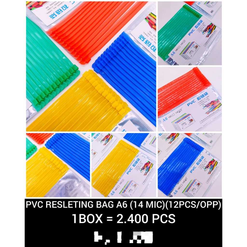 

map zipper sleting bening tempat pensil serba guna import vanco satuan warna random ukuran A6 tebal 14 micron