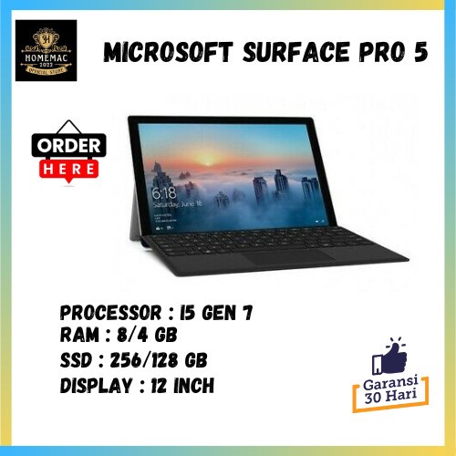 MICROSOFT SURFACE PRO 5 CORE I5 GENERASI 7 ORIGINAL SECOND