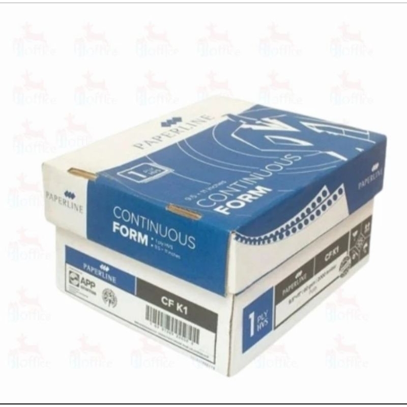 

Paperline Continuous Form Kertas Komputer K1 W Utuh / CF K1 W PRS (Bagi 2) 9,5 x 11' - Box isi 2000 lembar.