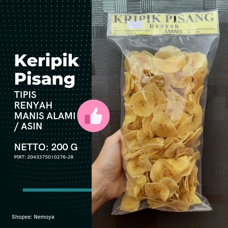 

Keripik Pisang Tipis Renyah / Kripik Pisang Tipis Renyah Khas Pekalongan. (Manis/Asin) - 200gr
