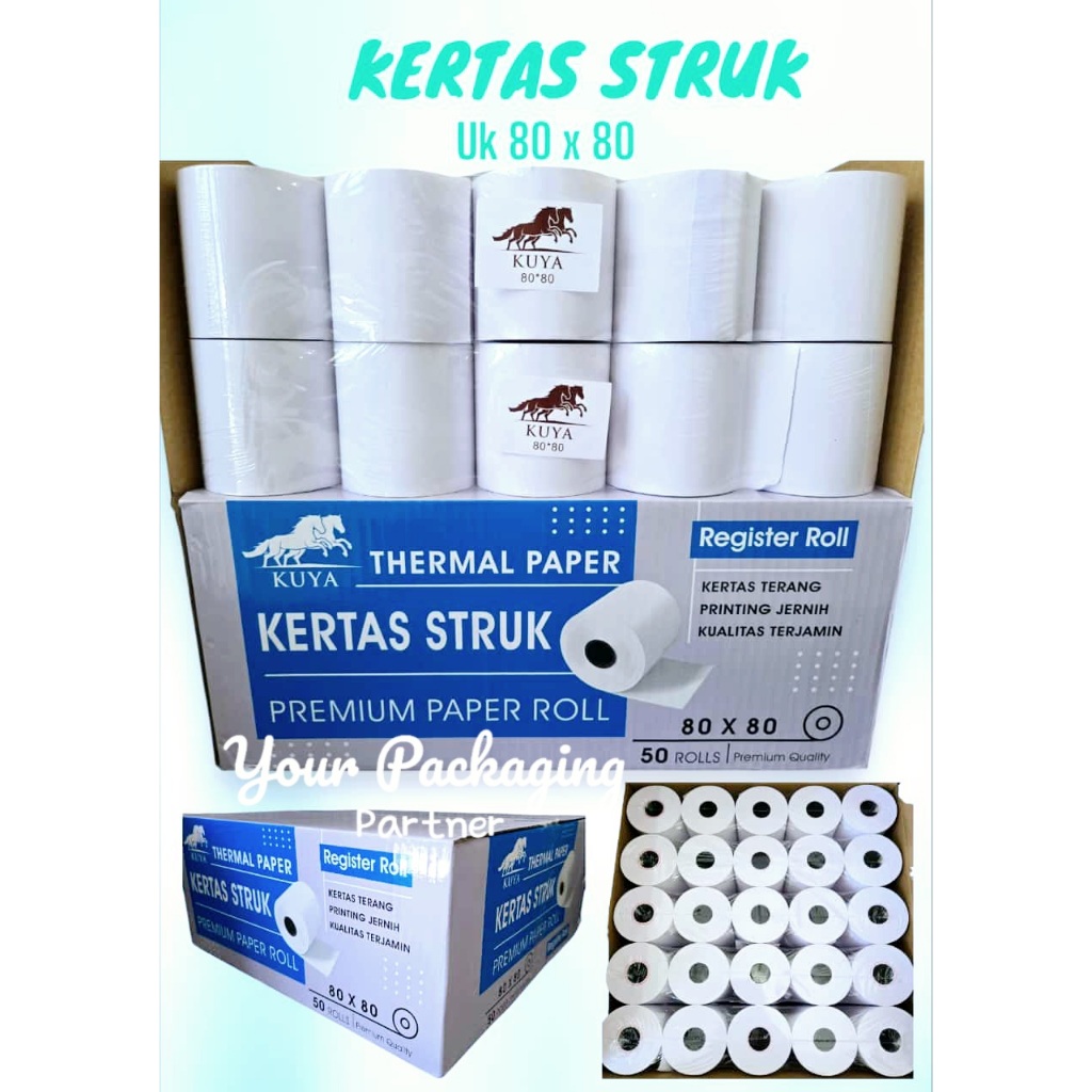 

(ISI 5) KERTAS THERMAL STRUK KASIR PAPER ROLL TERMAL 80MM 80X80 THERMAL PRINTER 80 x 80 80x80MM