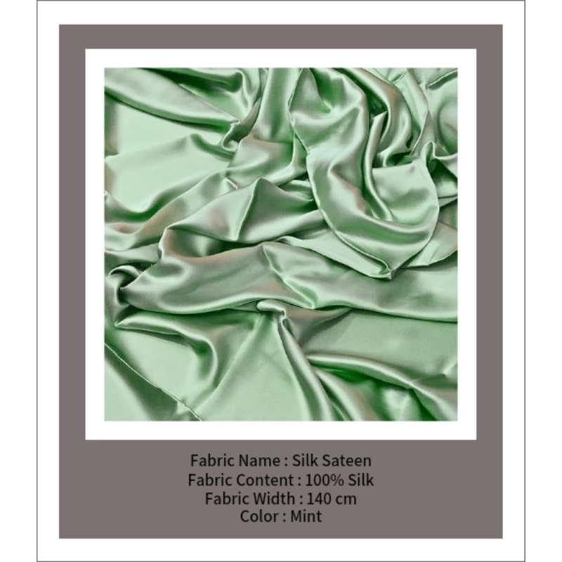 JAHAN-ARA™ - BLP - Mint - Kain Satin - Kain Silk - Kain Sutra - Kain Satin Premium - Kain Silk Premi