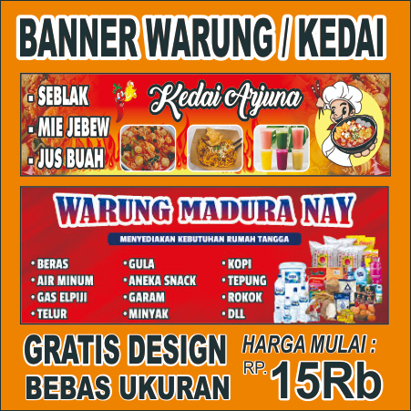 Banner Warung Warkop Jajanan  bebas design