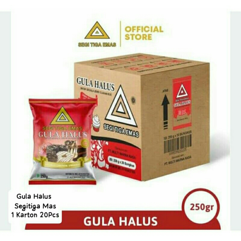 

Gula Halus Segitiga Mas 1 Karton 20Pcs