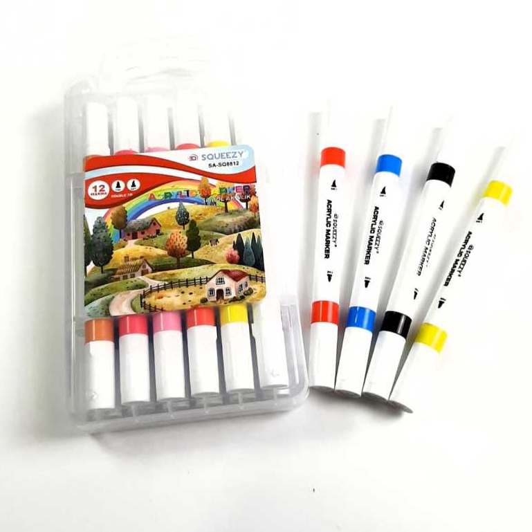 

Harga Grosir 1 kotak/ 12pcs Spidol Akrilik Marker SA-SQ8812