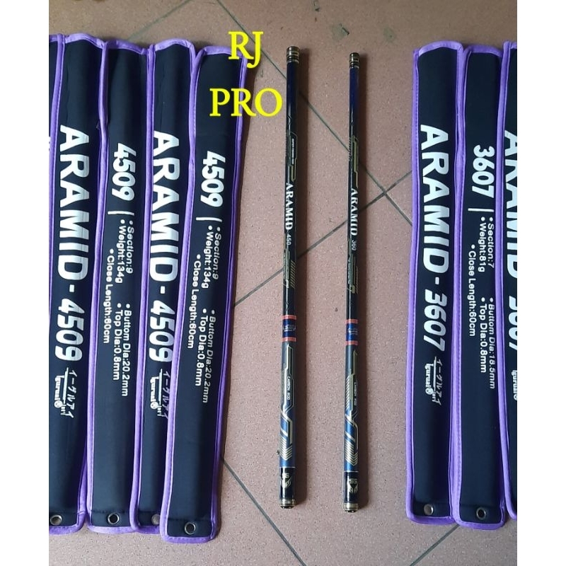 Joran Tegek Iguruai Aramid 360 / 450 (packing aman pipa karton tebal anti pecah, gratisss)