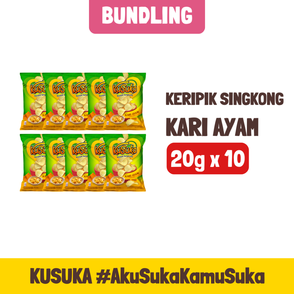 

KUSUKA Keripik Singkong Kari Ayam 20g - 10 pcs
