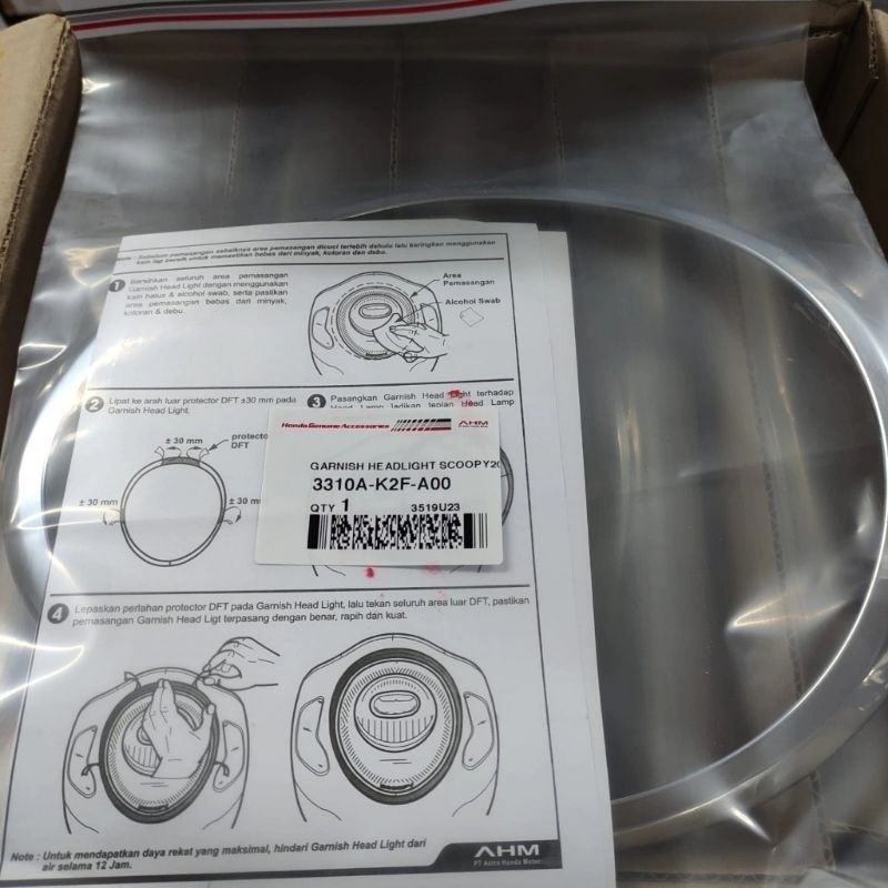 garnish headlight garnish lampu depan motor Honda new Scoopy 2021 - 2024 original AHM