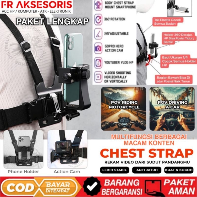 Holder Hp Di Dada Tali Strap Hp Kamera Cam Holder Kamera Tali Strap Dada Phone Holder Strap 360