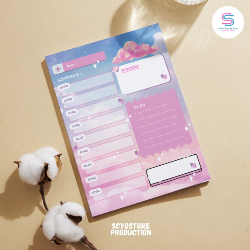 

Buku Agenda Per Jam A6 Pinky Clouds Hourly Planner 30 Lembar
