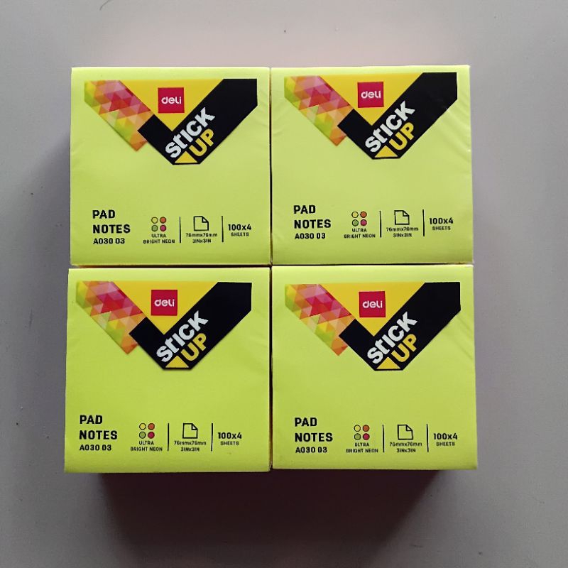 

Penanda Buku Sticky Notes Deli A03003 Warna ( Pak 4 Pad ) [ Original ]