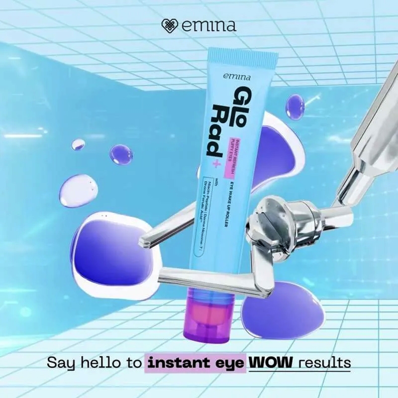 Emina Glo Rad+ Instant Refresh Puffy Eyes Wake Up Roller 15 ml - Eye Cream - Mengatasi Mata Panda